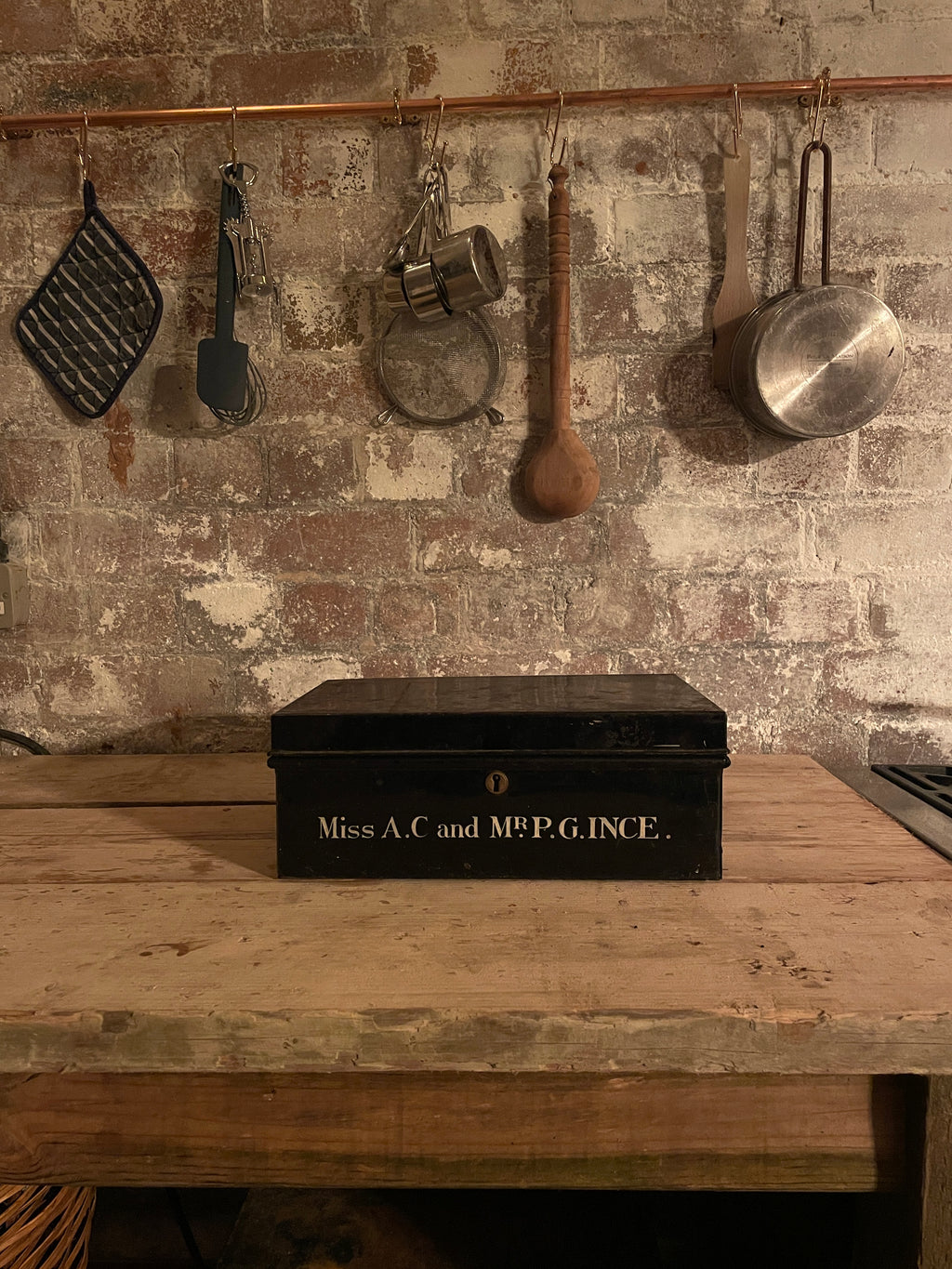 Black Tin Deed Box