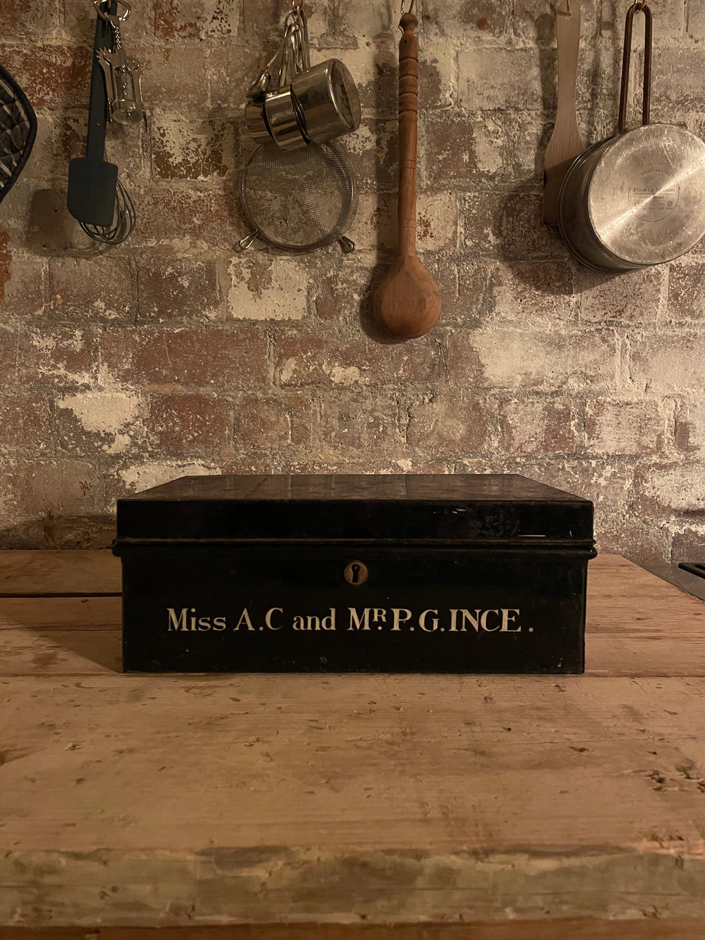 Black Tin Deed Box