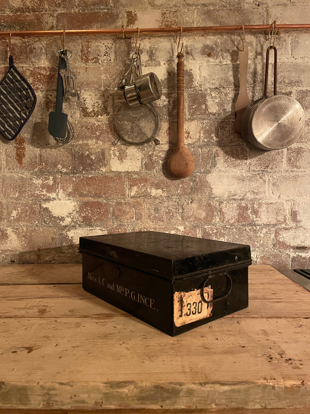 Black Tin Deed Box