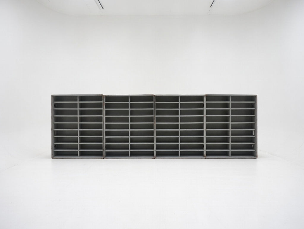 Mid Century Industrial Pigeonhole Storage Crates